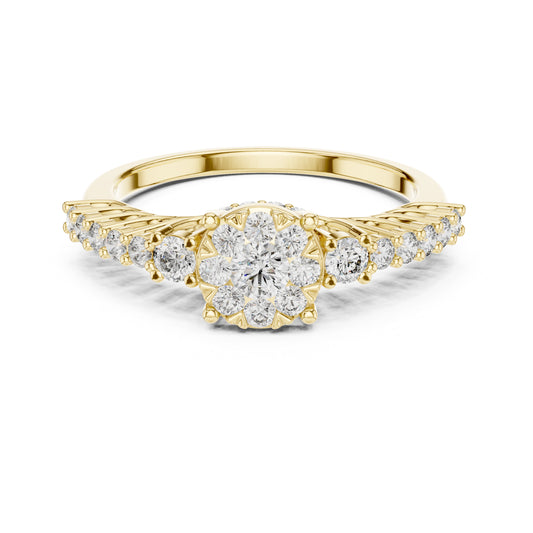 14K Yellow Gold Round Lab-Grown Diamond Wedding Ring for Women | Pure Carat
