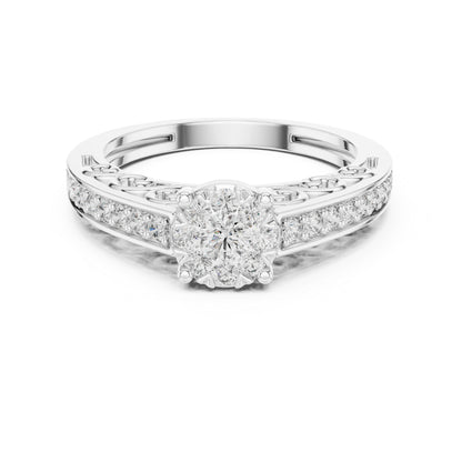 18K Rose Gold Round Lab-Grown Diamond Engagement Ring for Women | Pure Carat