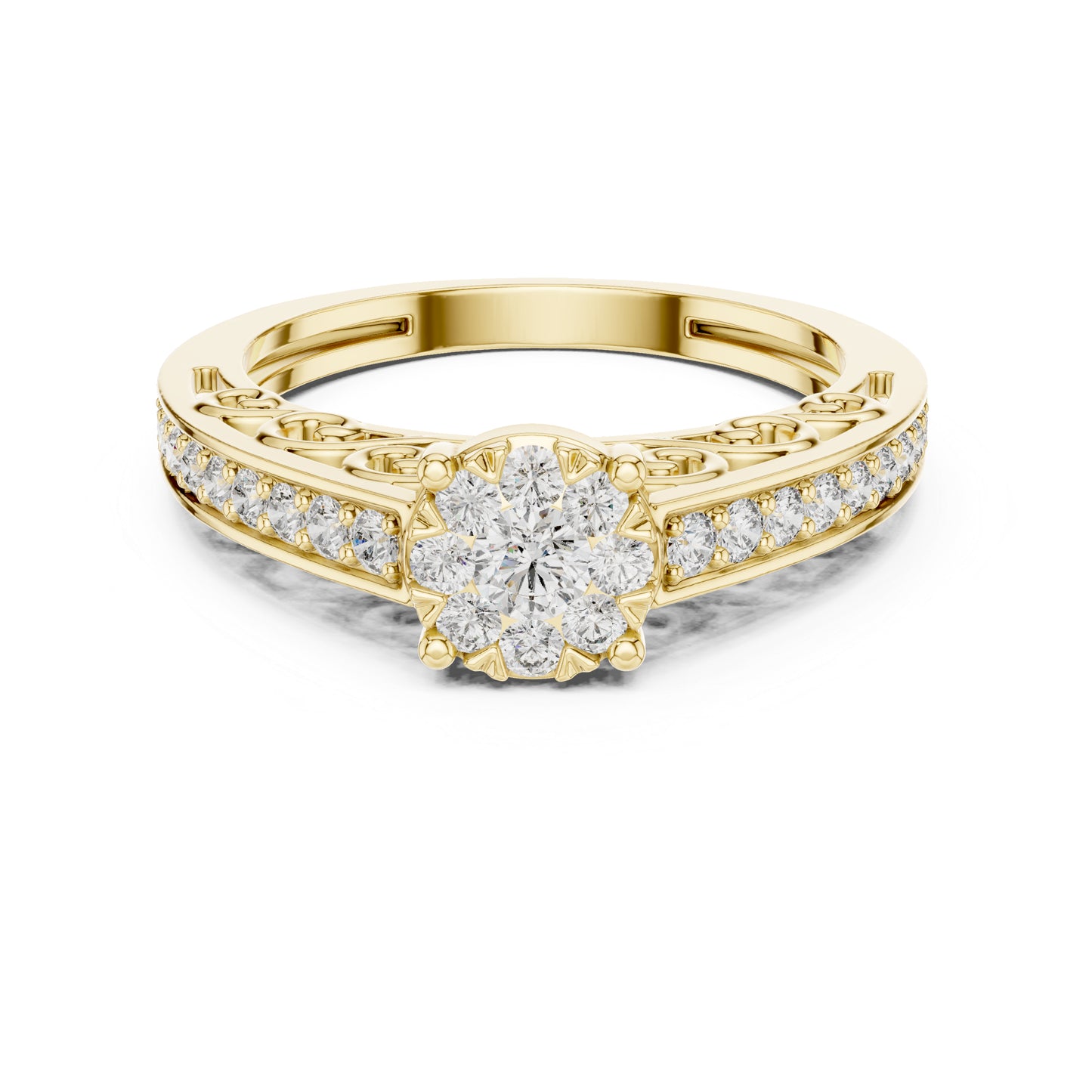 18K Rose Gold Round Lab-Grown Diamond Engagement Ring for Women | Pure Carat