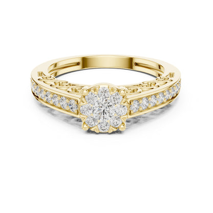 18K Rose Gold Round Lab-Grown Diamond Engagement Ring for Women | Pure Carat
