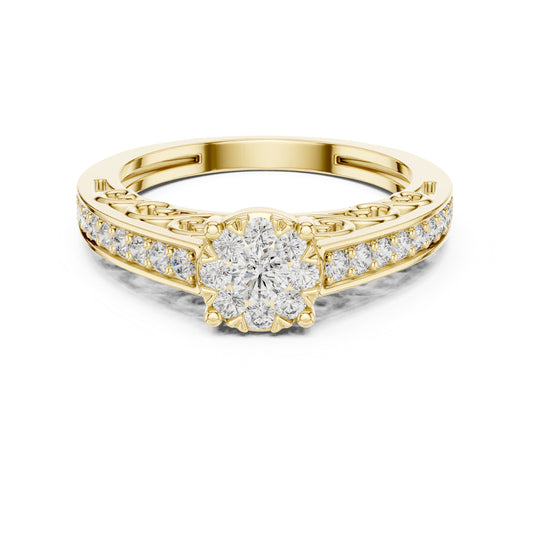 18K Rose Gold Round Lab-Grown Diamond Engagement Ring for Women | Pure Carat