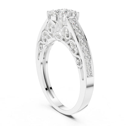 18K Rose Gold Round Lab-Grown Diamond Engagement Ring for Women | Pure Carat