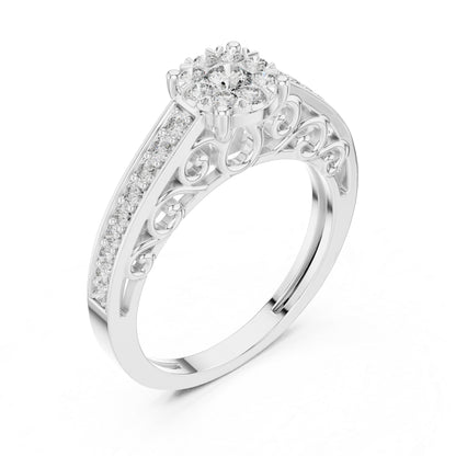 18K Rose Gold Round Lab-Grown Diamond Engagement Ring for Women | Pure Carat