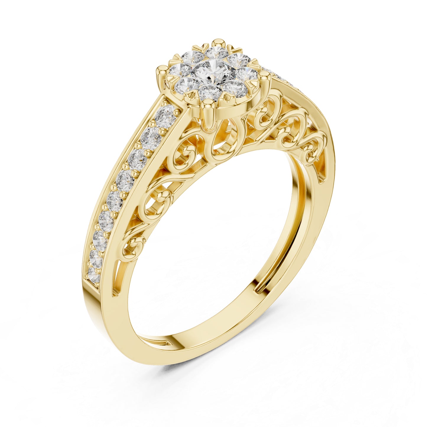 18K Rose Gold Round Lab-Grown Diamond Engagement Ring for Women | Pure Carat