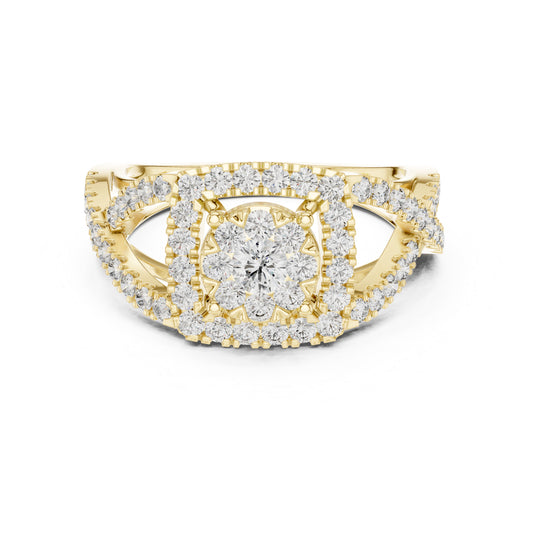 14K Yellow Gold Round Lab-Grown Diamond Engagement Ring for Women | Pure Carat