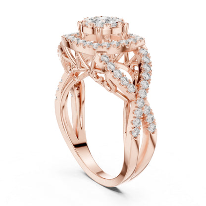 18K Rose Gold Round Lab-Grown Diamond Everyday Wear Ring for Women | Pure Carat