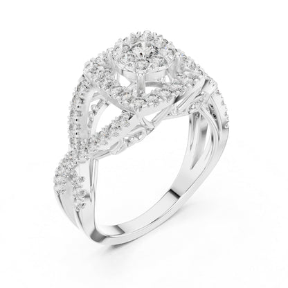 18K Rose Gold Round Lab-Grown Diamond Everyday Wear Ring for Women | Pure Carat