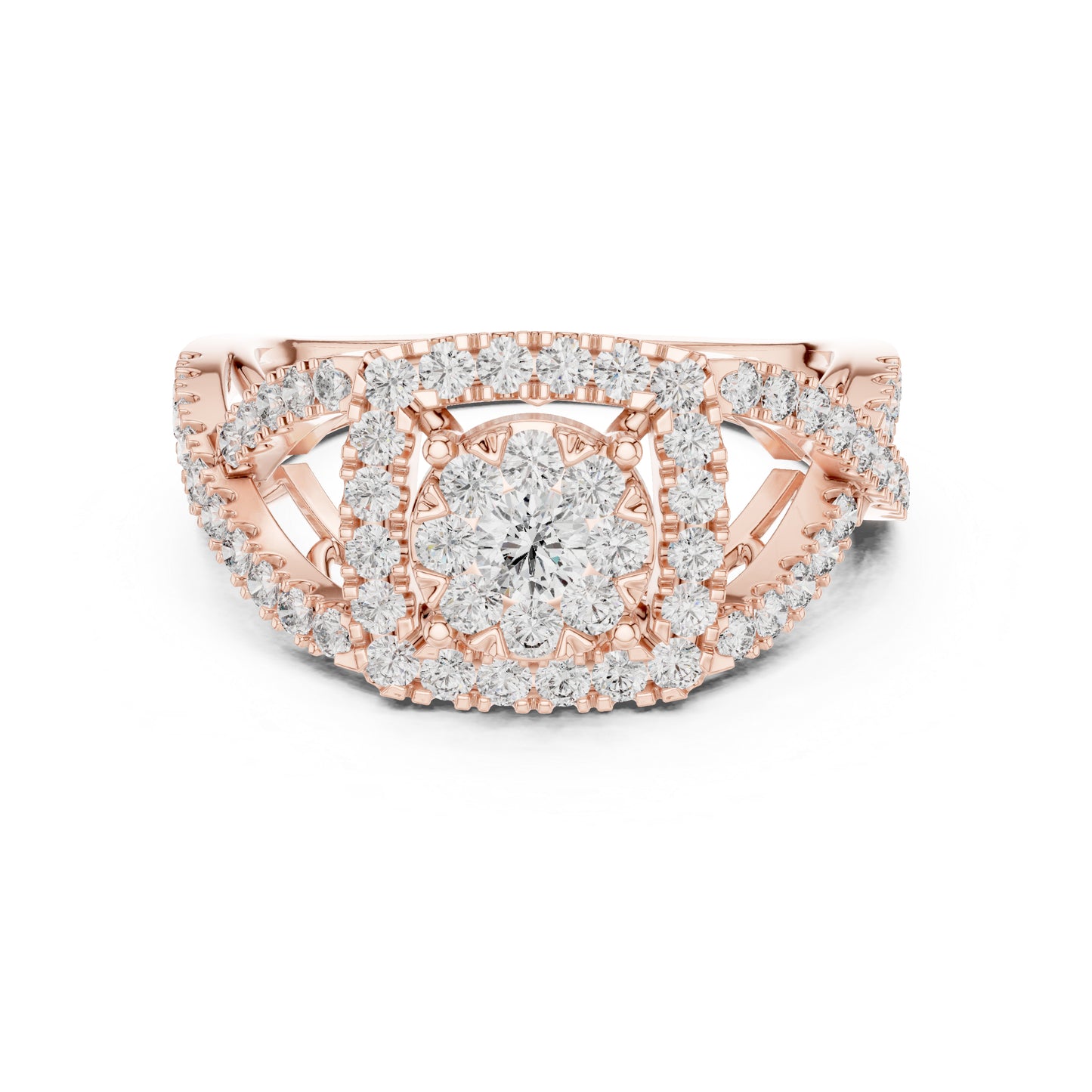 18K Rose Gold Round Lab-Grown Diamond Everyday Wear Ring for Women | Pure Carat