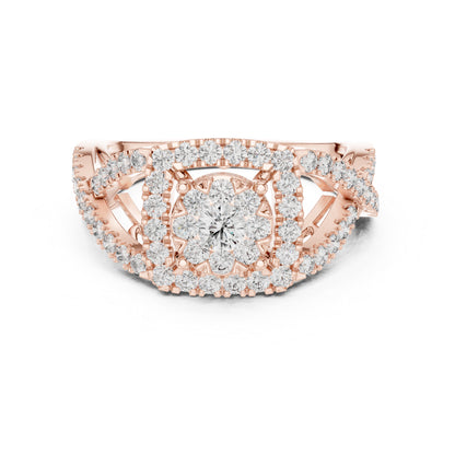 18K Rose Gold Round Lab-Grown Diamond Everyday Wear Ring for Women | Pure Carat