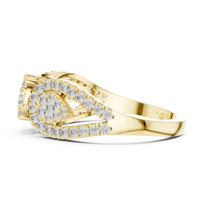 18K Yellow Gold Round Lab-Grown Diamond Everyday Wear Ring for Women | Pure Carat