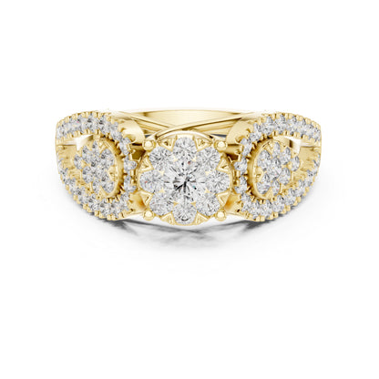 18K Yellow Gold Round Lab-Grown Diamond Everyday Wear Ring for Women | Pure Carat