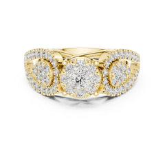 18K Yellow Gold Round Lab-Grown Diamond Everyday Wear Ring for Women | Pure Carat