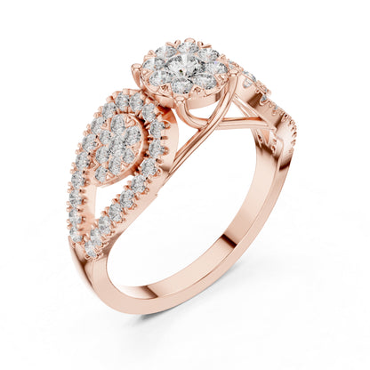 18K Yellow Gold Round Lab-Grown Diamond Everyday Wear Ring for Women | Pure Carat