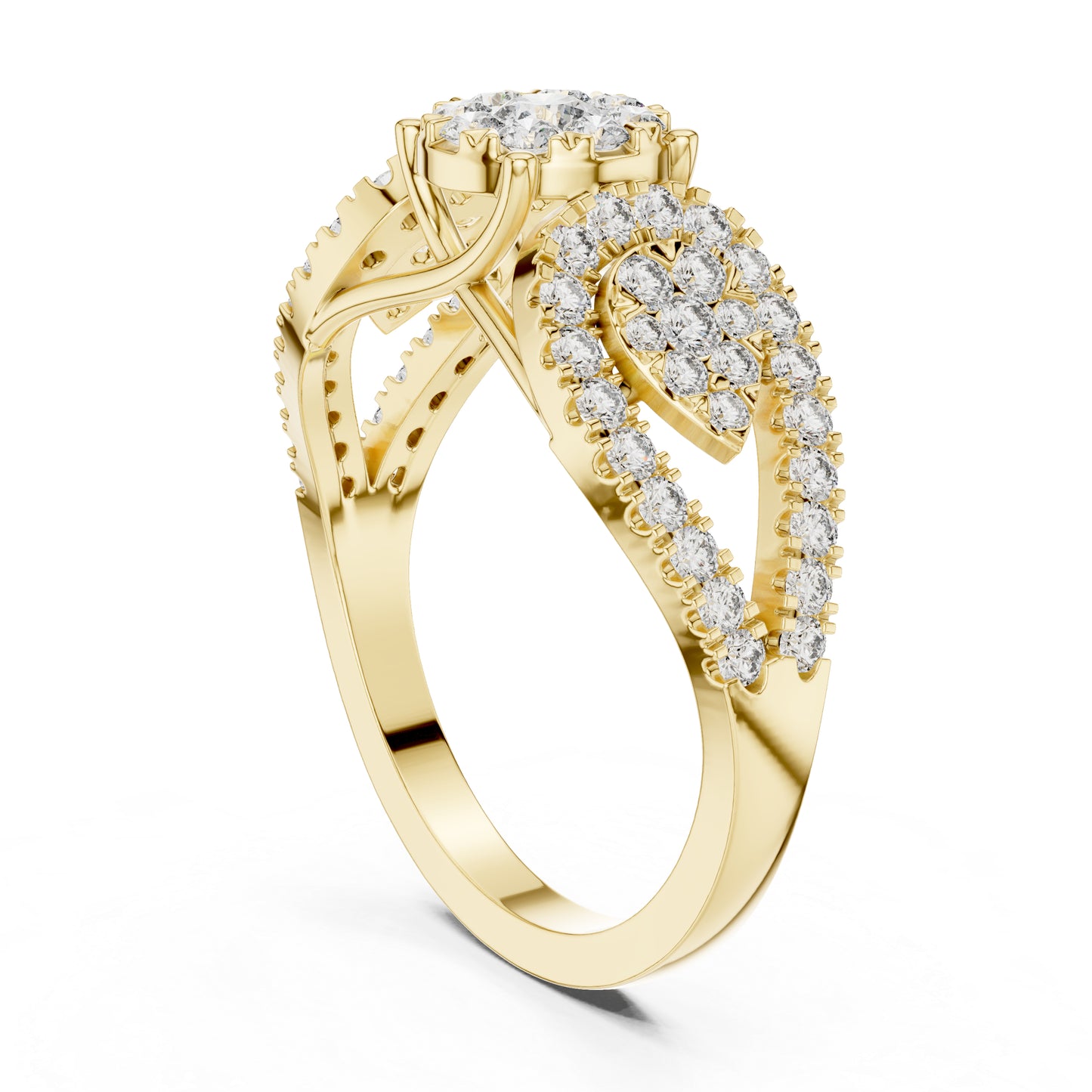 18K Yellow Gold Round Lab-Grown Diamond Everyday Wear Ring for Women | Pure Carat