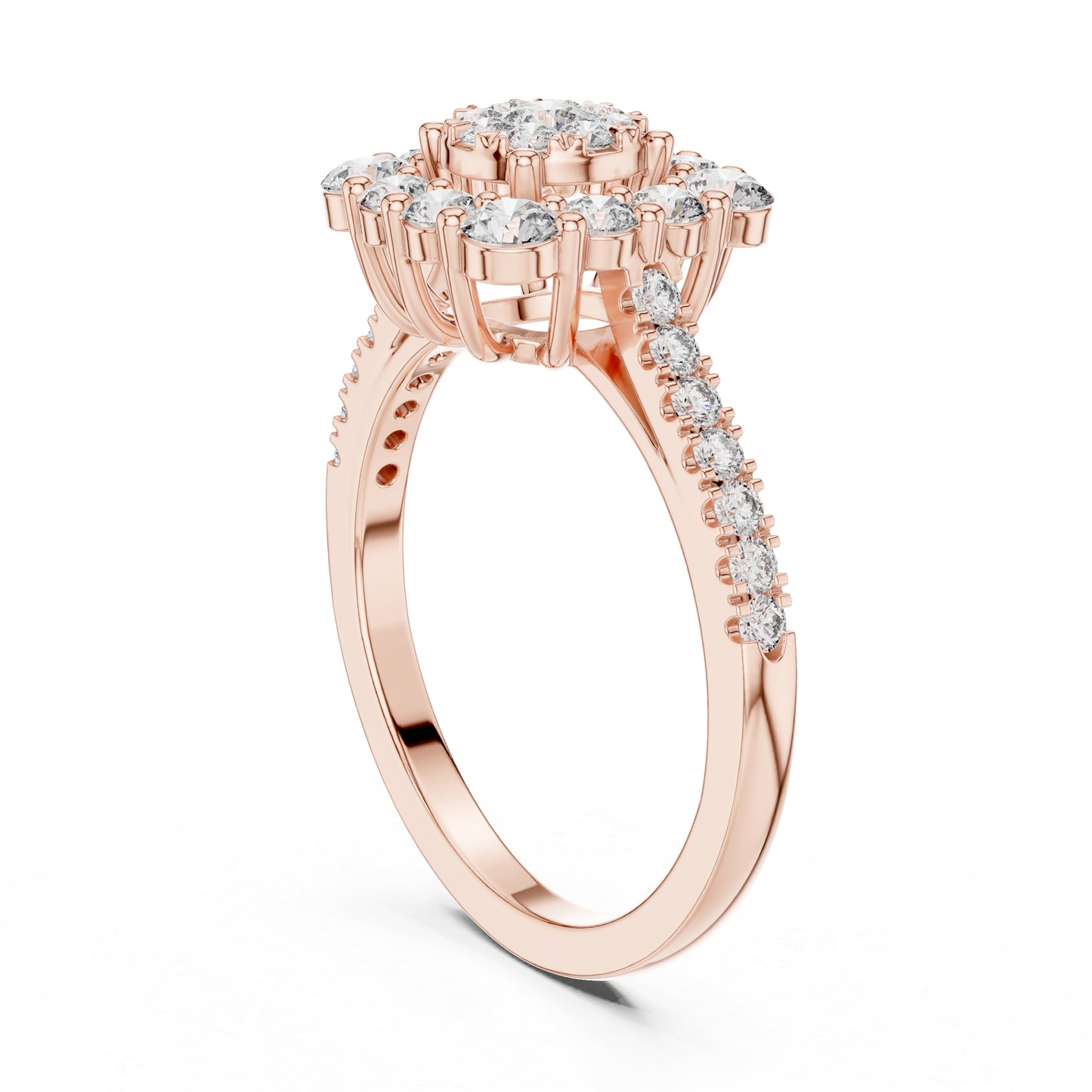 18K Rose Gold Round Lab-Grown Diamond Wedding Ring for Women | Pure Carat
