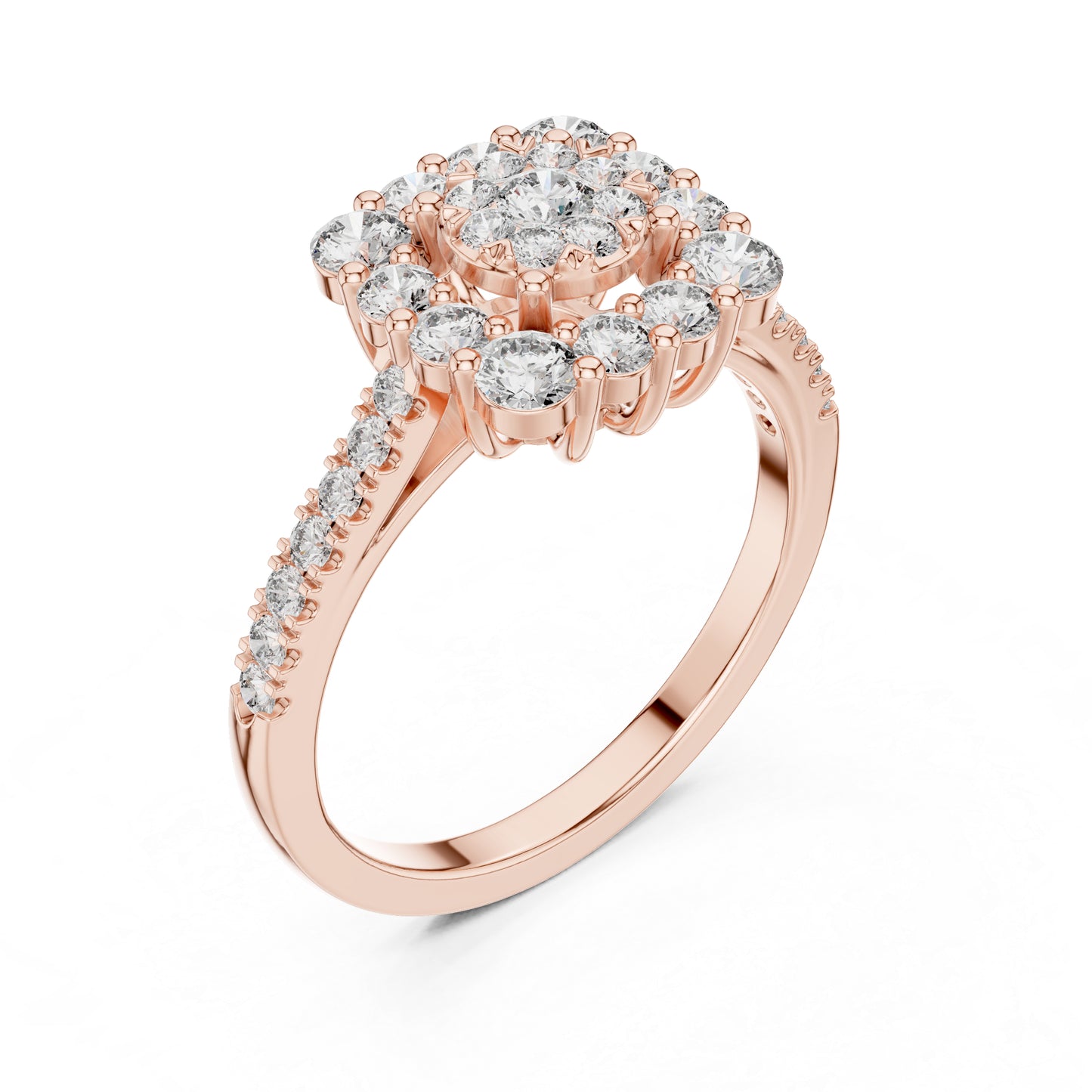18K Rose Gold Round Lab-Grown Diamond Wedding Ring for Women | Pure Carat