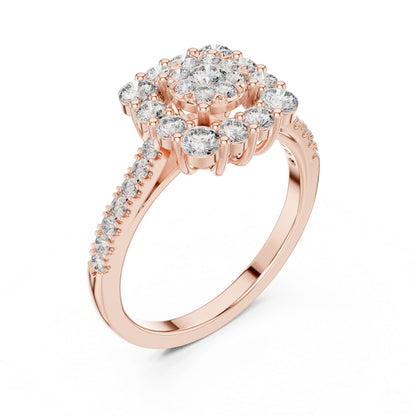 18K Rose Gold Round Lab-Grown Diamond Wedding Ring for Women | Pure Carat