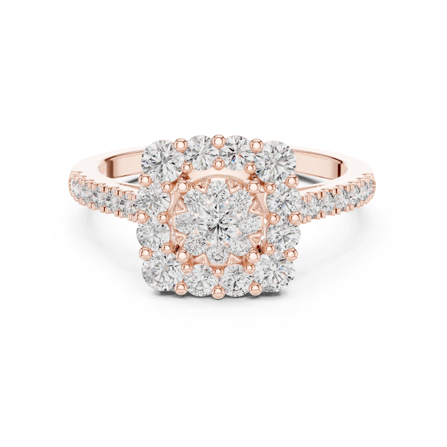 18K Rose Gold Round Lab-Grown Diamond Wedding Ring for Women | Pure Carat