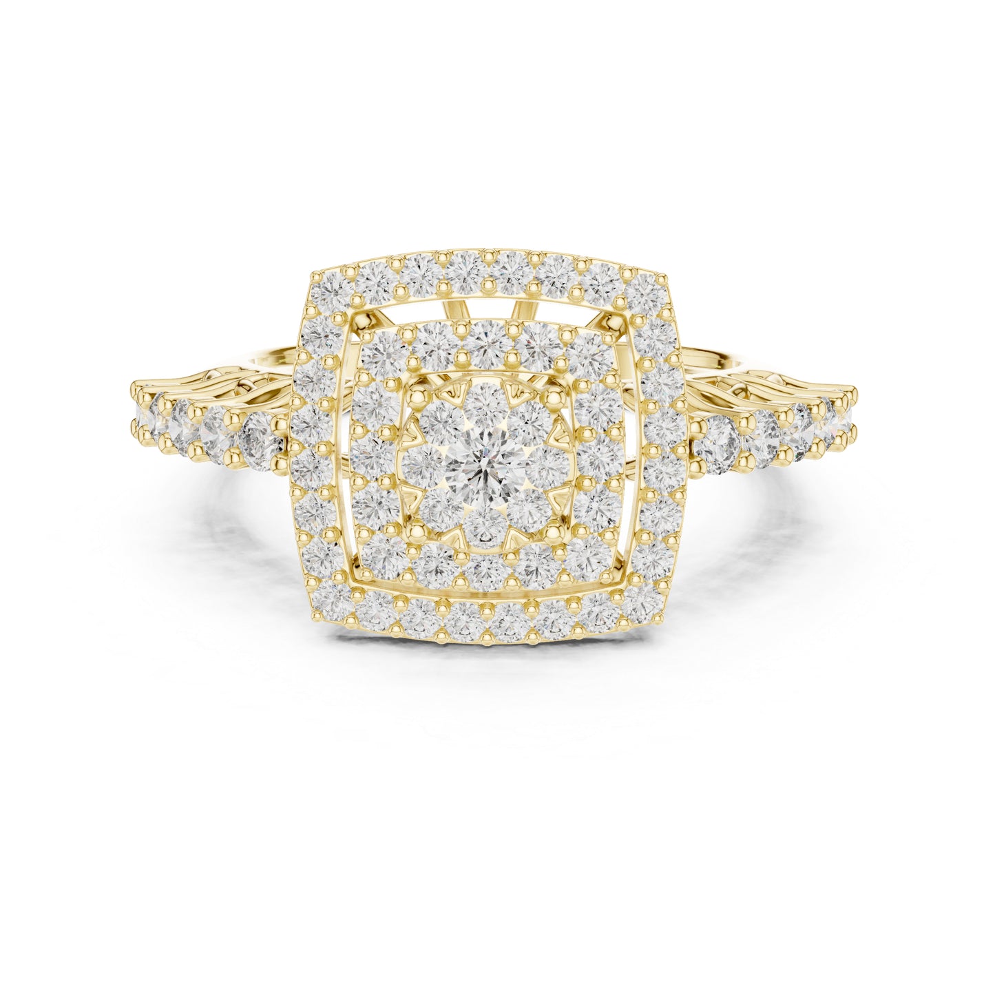 14K Yellow Gold Round Lab-Grown Diamond Anniversary Gift Ring for Women | Pure Carat