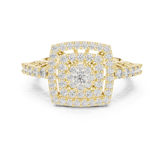 14K Yellow Gold Round Lab-Grown Diamond Anniversary Gift Ring for Women | Pure Carat