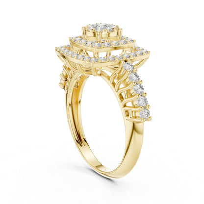 14K Yellow Gold Round Lab-Grown Diamond Anniversary Gift Ring for Women | Pure Carat