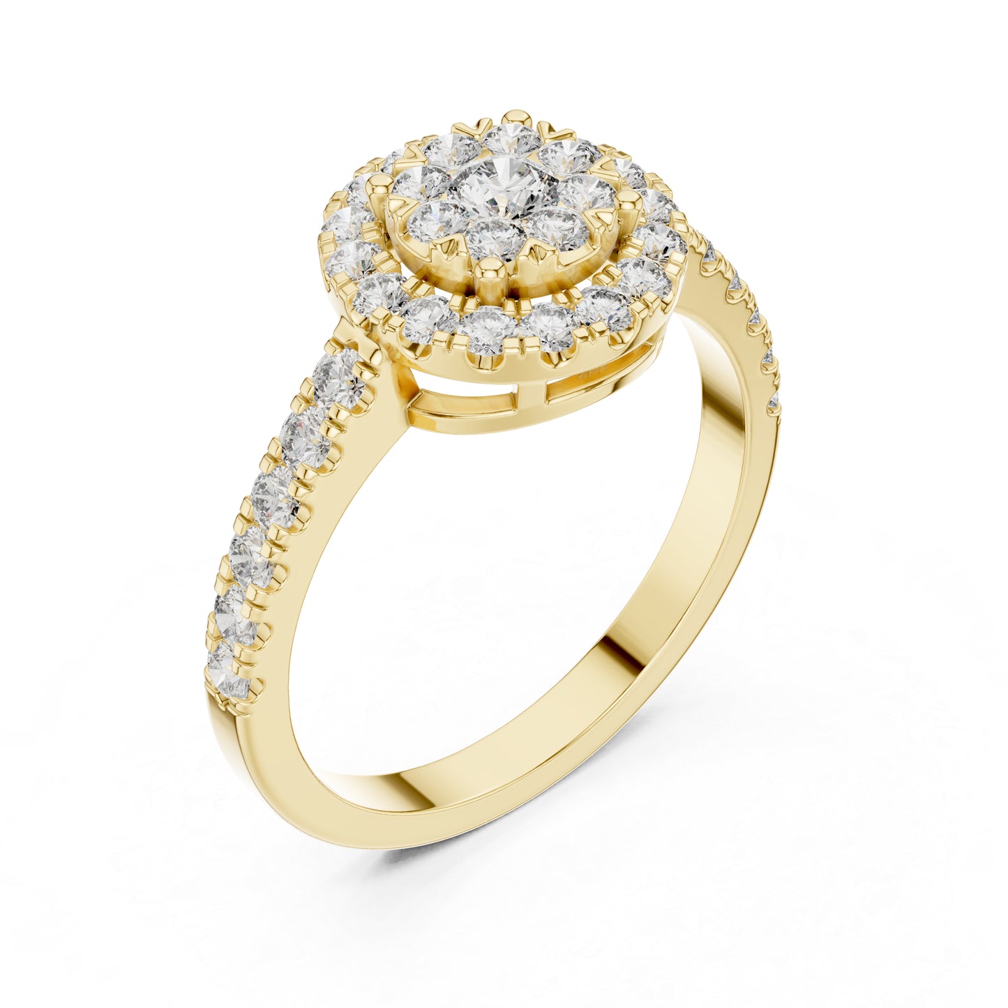 18K White Gold Round Lab-Grown Diamond Engagement Ring for Women | Pure Carat