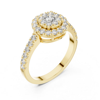 18K White Gold Round Lab-Grown Diamond Engagement Ring for Women | Pure Carat