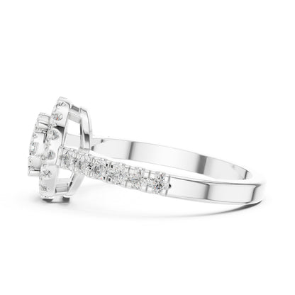 18K White Gold Round Lab-Grown Diamond Engagement Ring for Women | Pure Carat