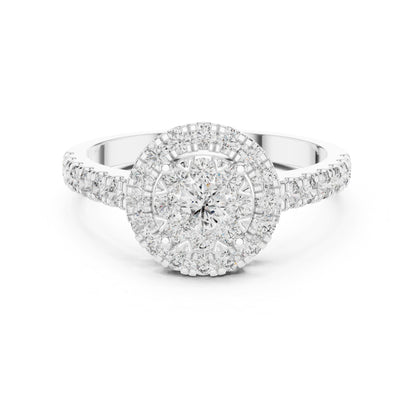 18K White Gold Round Lab-Grown Diamond Engagement Ring for Women | Pure Carat
