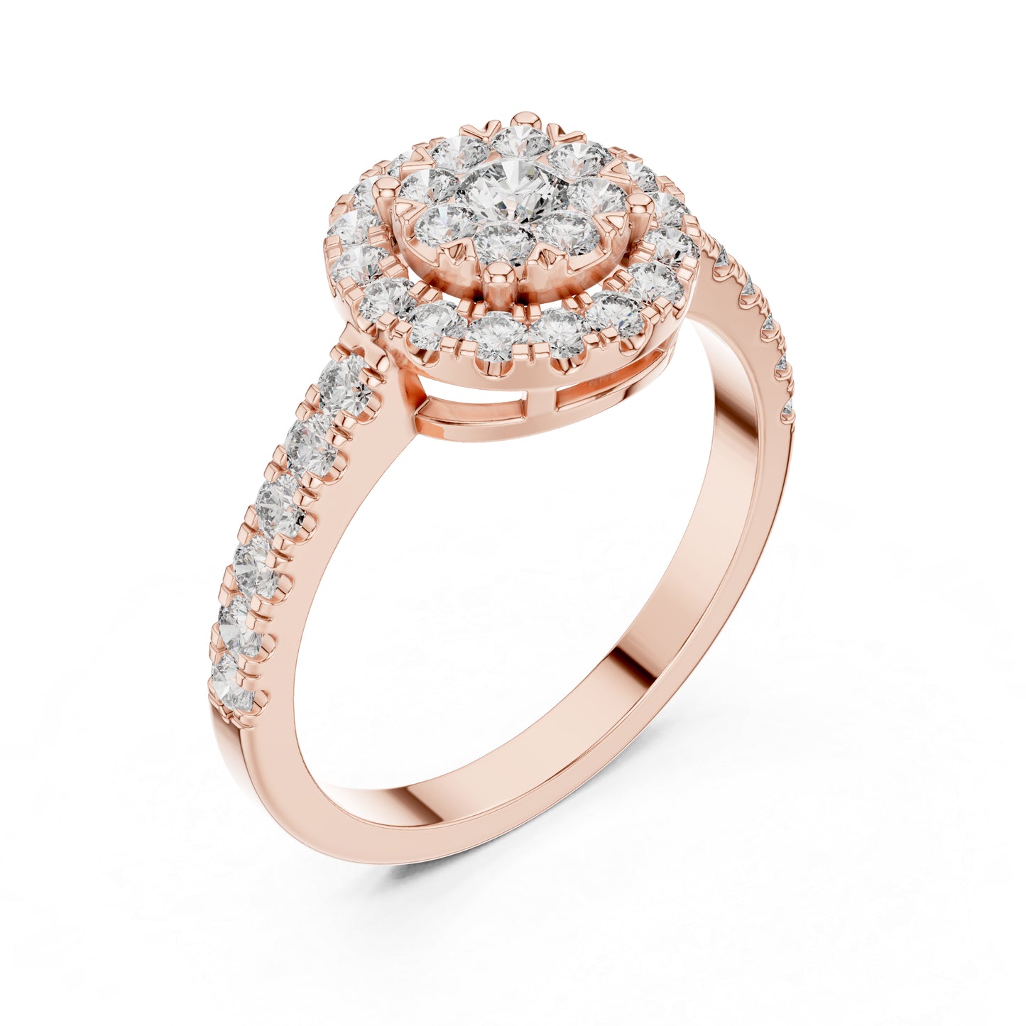 18K White Gold Round Lab-Grown Diamond Engagement Ring for Women | Pure Carat