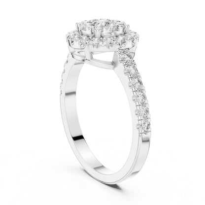 18K White Gold Round Lab-Grown Diamond Engagement Ring for Women | Pure Carat