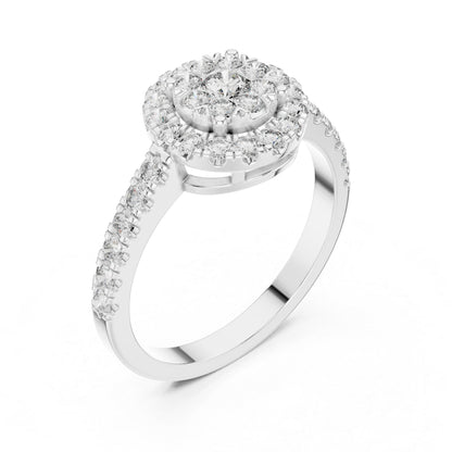 18K White Gold Round Lab-Grown Diamond Engagement Ring for Women | Pure Carat