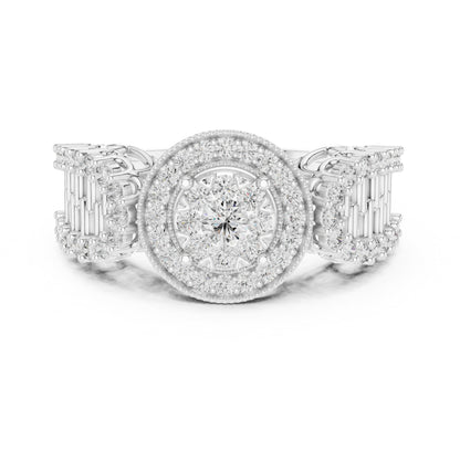 18K White Gold Round Lab-Grown Diamond Wedding Ring for Women | Pure Carat