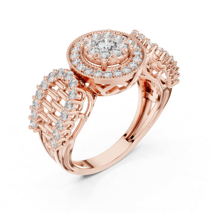 18K White Gold Round Lab-Grown Diamond Wedding Ring for Women | Pure Carat