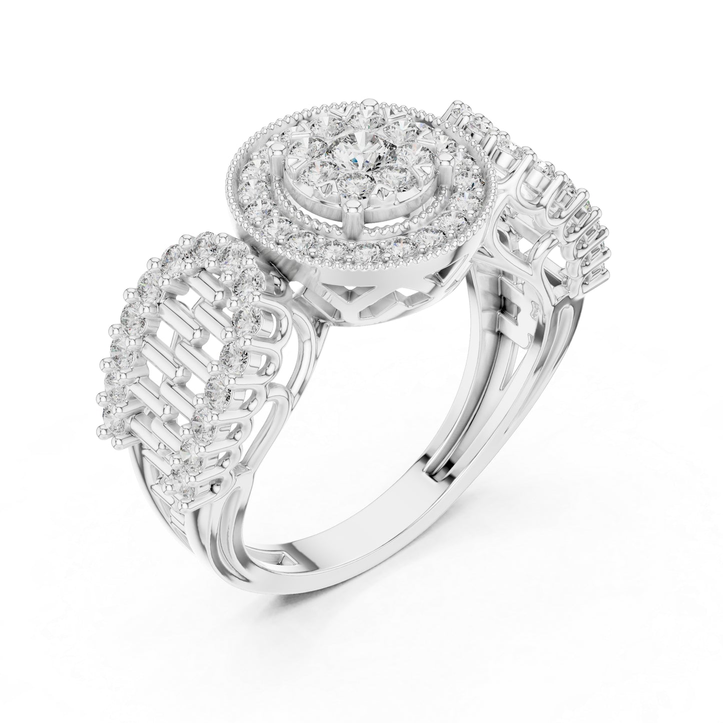 18K White Gold Round Lab-Grown Diamond Wedding Ring for Women | Pure Carat