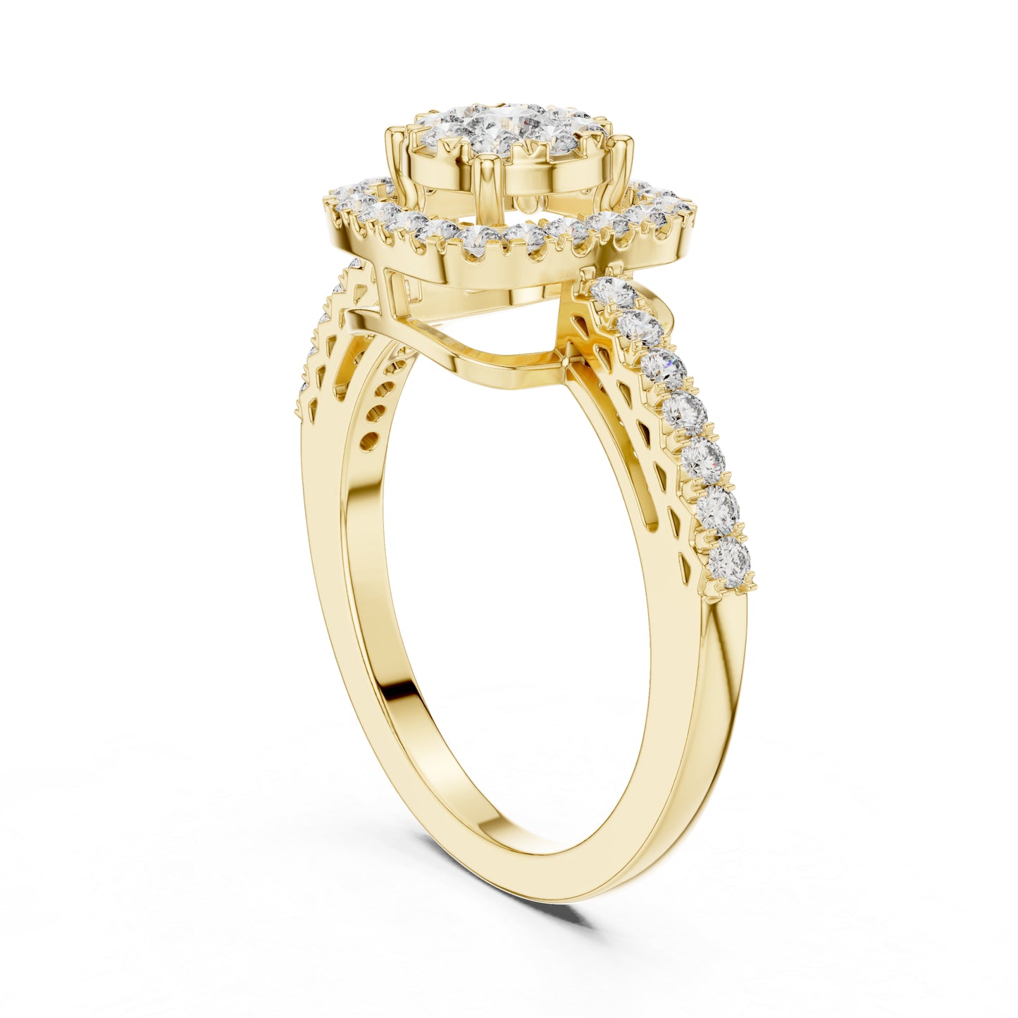14K Yellow Gold Round Lab-Grown Diamond Engagement Ring for Women | Pure Carat