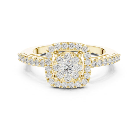 14K Yellow Gold Round Lab-Grown Diamond Engagement Ring for Women | Pure Carat