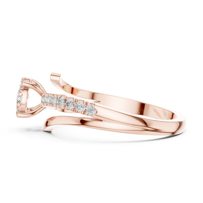 18K Rose Gold Round Lab-Grown Diamond Everyday Wear Ring for Women | Pure Carat