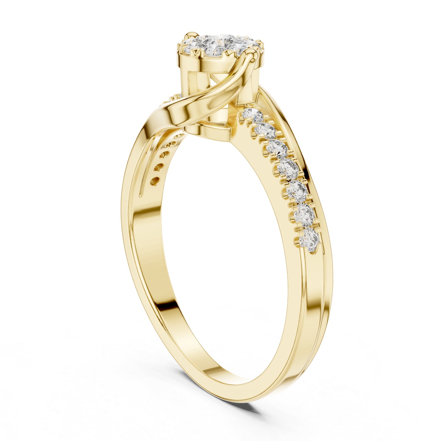 18K White Gold Round Lab-Grown Diamond Anniversary Gift Ring for Women | Pure Carat