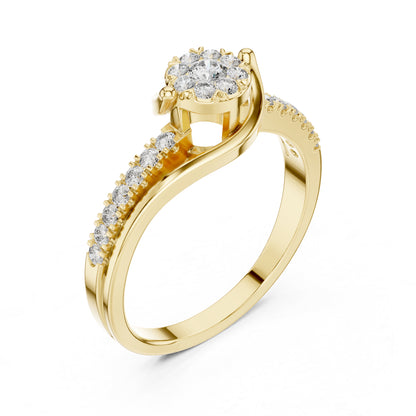 18K White Gold Round Lab-Grown Diamond Anniversary Gift Ring for Women | Pure Carat