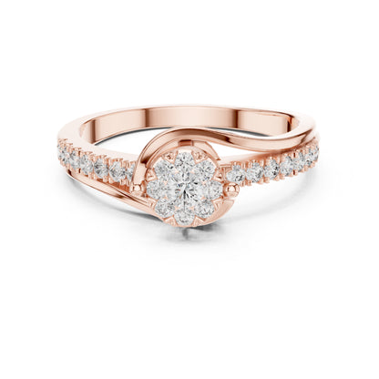 18K White Gold Round Lab-Grown Diamond Anniversary Gift Ring for Women | Pure Carat