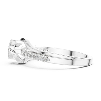 18K White Gold Round Lab-Grown Diamond Anniversary Gift Ring for Women | Pure Carat
