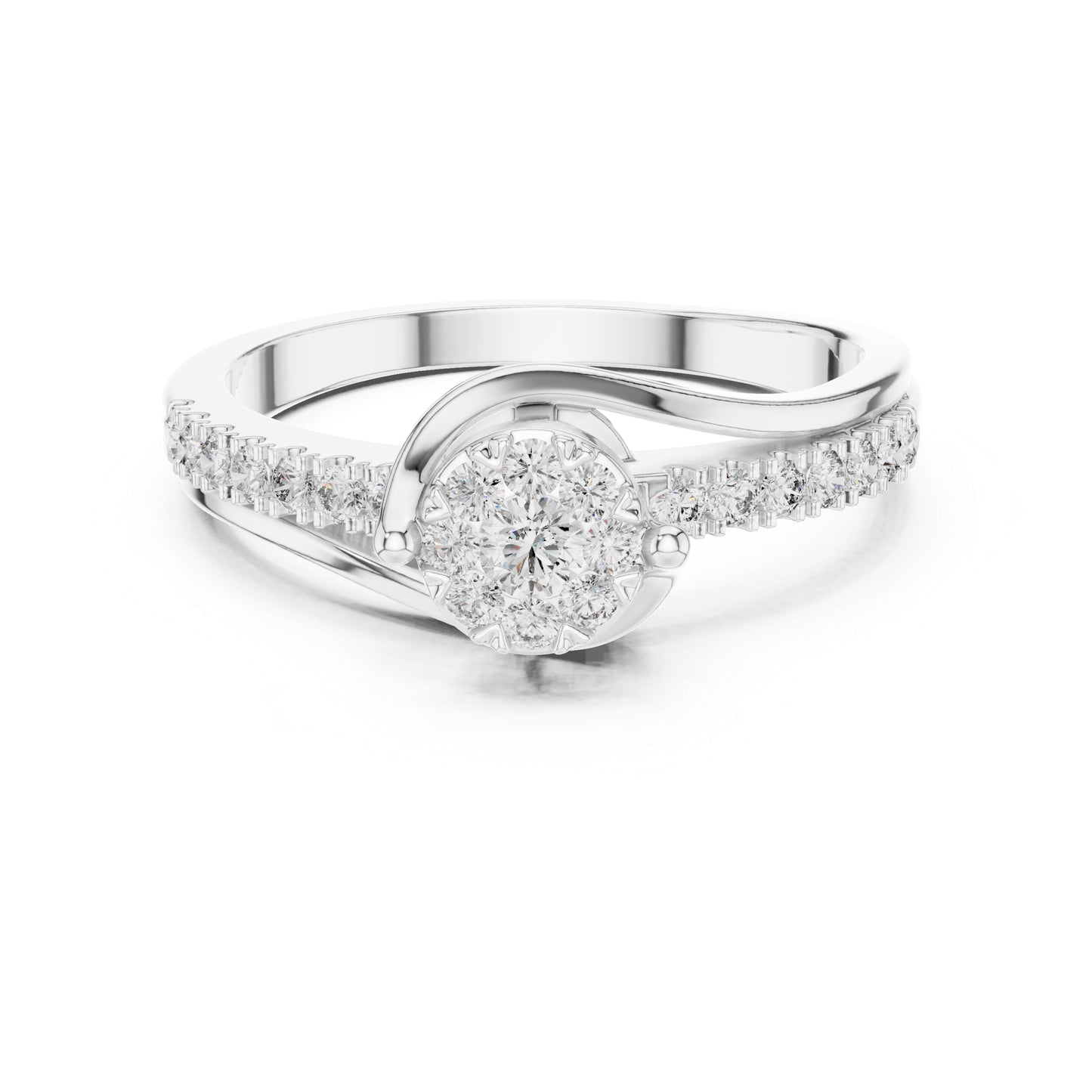 18K White Gold Round Lab-Grown Diamond Anniversary Gift Ring for Women | Pure Carat