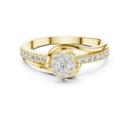 18K White Gold Round Lab-Grown Diamond Anniversary Gift Ring for Women | Pure Carat