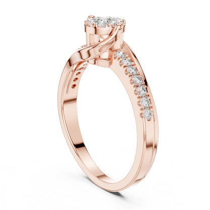 18K White Gold Round Lab-Grown Diamond Anniversary Gift Ring for Women | Pure Carat