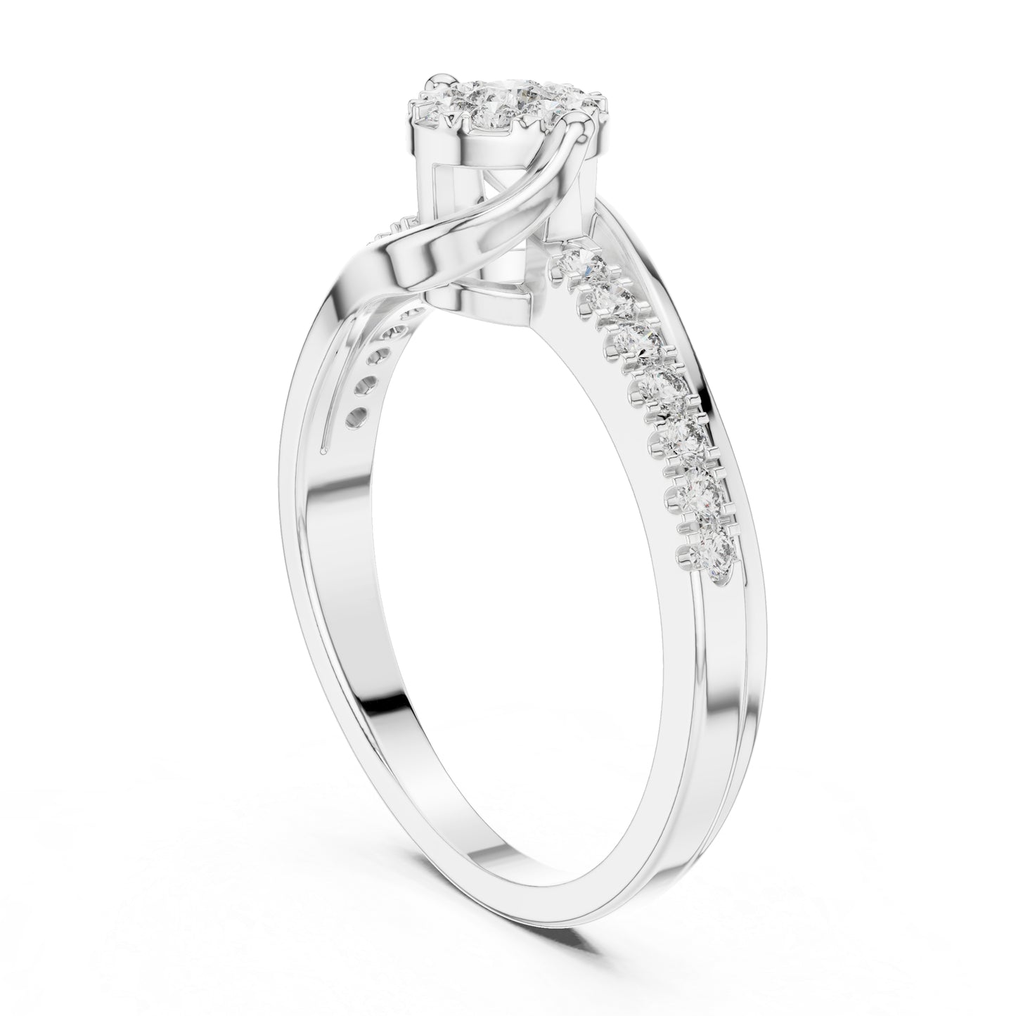 18K White Gold Round Lab-Grown Diamond Anniversary Gift Ring for Women | Pure Carat