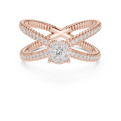 18K Yellow Gold Round Lab-Grown Diamond Everyday Wear Ring for Women | Pure Carat