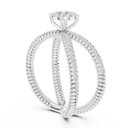 18K Yellow Gold Round Lab-Grown Diamond Everyday Wear Ring for Women | Pure Carat