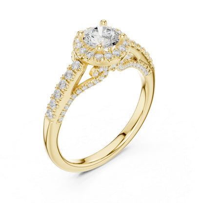 14K Yellow Gold Round Lab-Grown Diamond Ring for Women | Anniversary Gift | Pure Carat