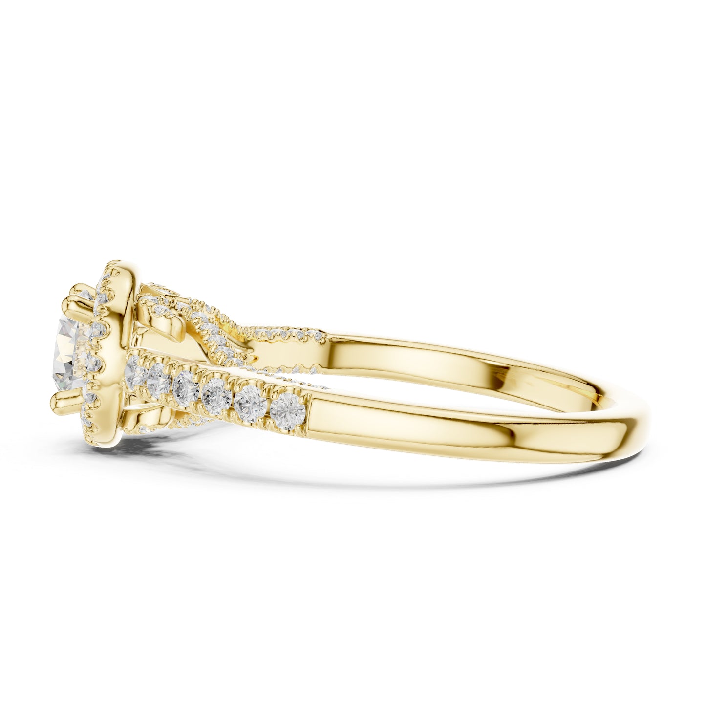 14K Yellow Gold Round Lab-Grown Diamond Ring for Women | Anniversary Gift | Pure Carat